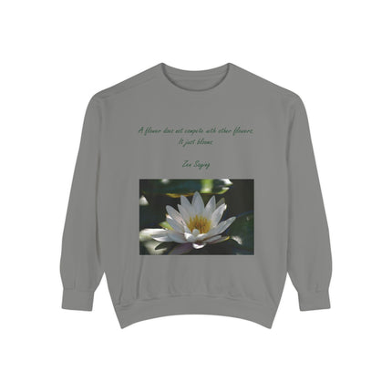 Zen Floral Sweatshirt – Inspirational Quote on Cozy Unisex Sweatshirt