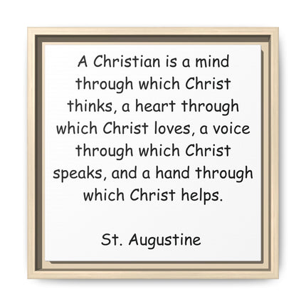 Canvas Wall Art - "A Christian is a mind..." St. Augustine Inspirational Quote (Framed)
