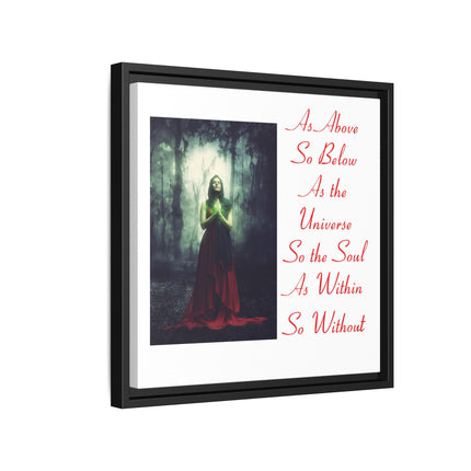 Framed Matte Canvas Art — "As Above So Below" Gothic Mystic Wall Print