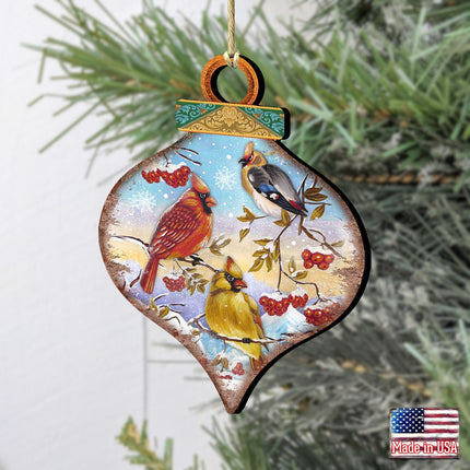 Birds Drop Wooden Ornaments by G. DeBrekht - Christmas Decor - 8035222-2