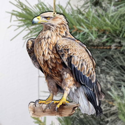 White-tailed Eagle Wooden Ornaments by G.Debrekht - Wildlife Holiday Decor - 8710101-1-1