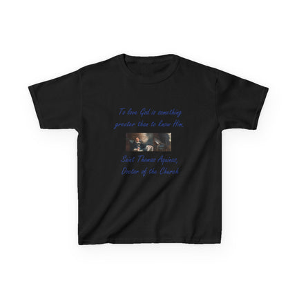 Kids Faith Tee – Saint Thomas Aquinas Quote – Heavy Cotton