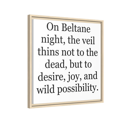 Beltane Quote Canvas Print — "On Beltane night..." Framed Wall Art