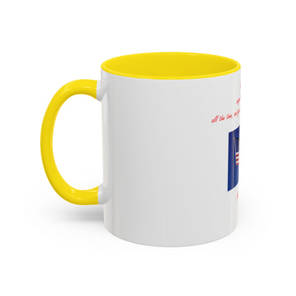 American Flag Accent Coffee Mug — Patriotic Quote by Mark Twain, 11/15oz