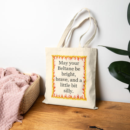 Beltane Tote Bag — "May your Beltane be bright, brave, and a little bit silly" Cotton Canvas Tote