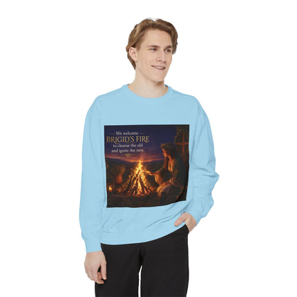 Brigid's Fire Sweatshirt — Celtic Pagan Imbolc Winter Ritual Crewneck