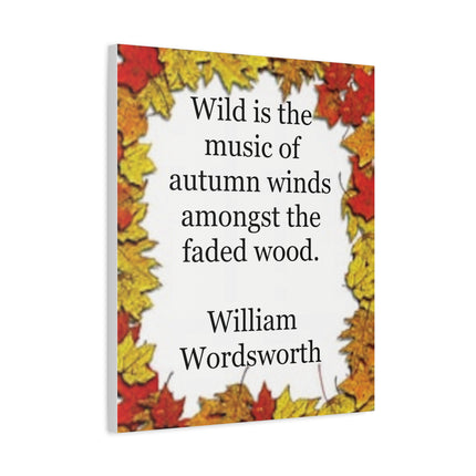 Autumn Leaves Quote Canvas — William Wordsworth Fall Wall Art