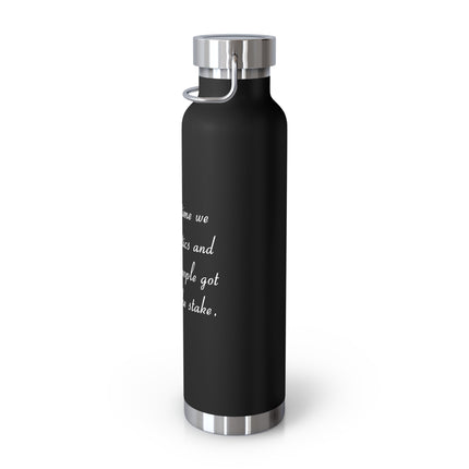 Copper Insulated Bottle – “Politics & Religion” Quote – 22oz