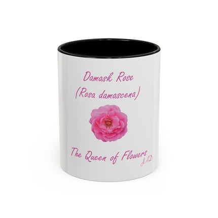 Damask Rose Coffee Mug — "The Queen of Flowers" Botanical Tea Cup