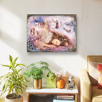 Winter Dream Fantasy Wooden Wall Art by Josephine Wall - Fantasy Decor - 852147-JW-3