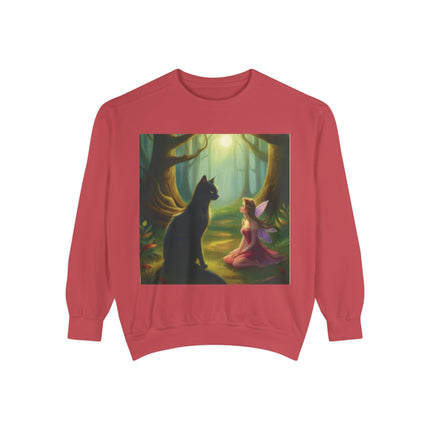 Fairy Princess & Black Cat Forest Sweatshirt