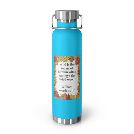 Autumn Leaves Quote Bottle — 22oz Copper Vacuum Insulated Bottle