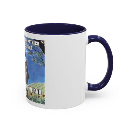 Saint with Cats Coffee Mug – "No One Remembers Me and My Cats" Accent Mug