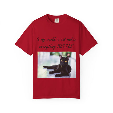 In My World Cat T-Shirt – Unisex Garment-Dyed Tee for Cat Lovers