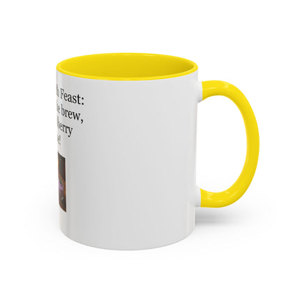 Lughnasadh Feast Mug — "The bread, the brew, and the bilberry mousse!" Accent Coffee Cup