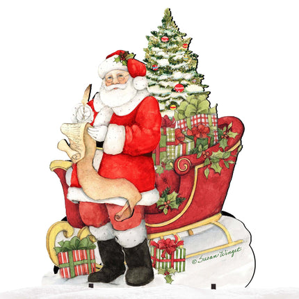 Christmas Wish List Outdoor Yard Sign by Susan Winget - Christmas Santa Snowman Decor - 8471101F-SW-4