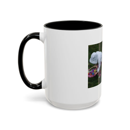 Easter Photo Coffee Mug — “Easter egg hunts are proof…” Accent Ceramic Mug (11/15oz)