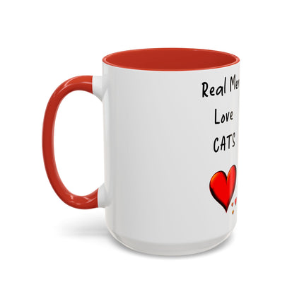Real Men Love Cats Accent Mug – 15oz Ceramic Gift