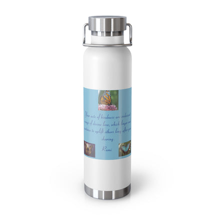 Inspirational Copper Vacuum Insulated Bottle - 22oz Rumi Quote