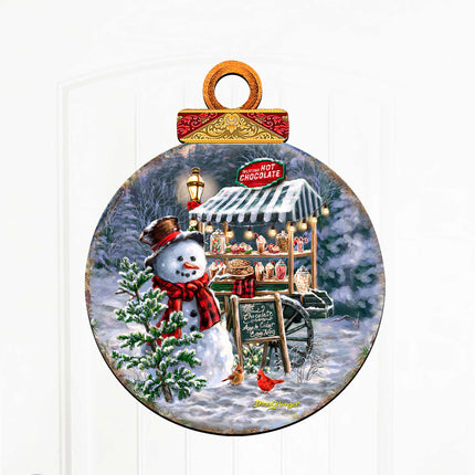 Hot Chocolate Stand - Frosty Fun Holiday Door Decor by D. Gelsinger - Christmas Santa Snowman Decor - 8611087H-DG-3