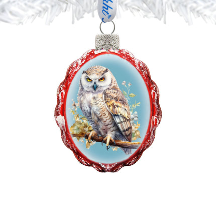 White Owl Mercury Glass Ornaments by G. Debrekht - Wildlife Holiday Decor - 776002-2