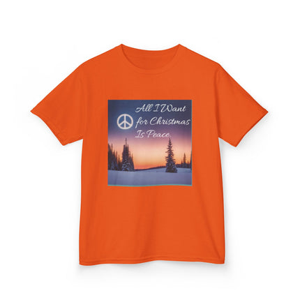 Peaceful Christmas Kids Tee - All I Want for Christmas Is Peace
