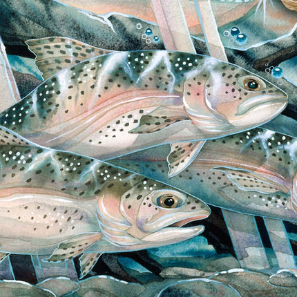 Catch the Rainbow Trout Wildlife Wall Art - J. Bergsma - Wildlife Holiday Decor - 8591674W-JB-2