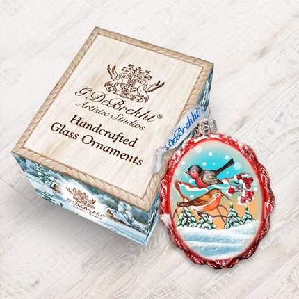 Singing Birds Mercury Glass Ornament by G. DeBrekht - Wildlife Holiday Decor - 771015-2