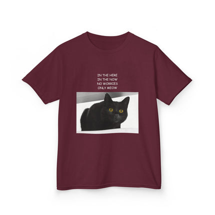Kids Cat Quote Tee – “Only Meow” Heavy Cotton Shirt for Everyday Joy