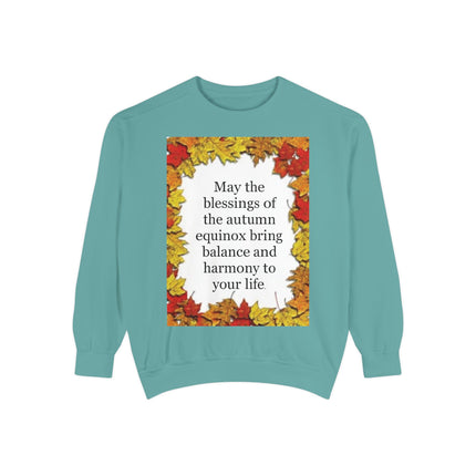 Autumn Equinox Blessings Sweatshirt – Fall Leaves Harmony Crewneck