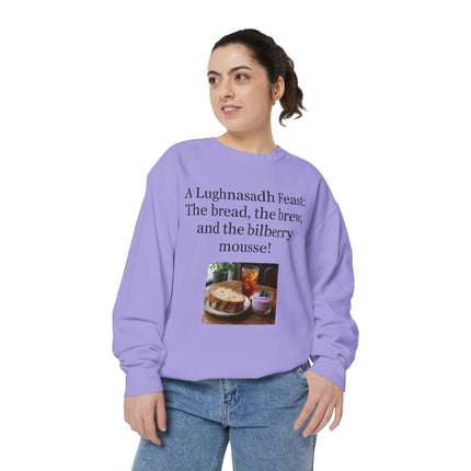 Lughnasadh Feast Sweatshirt — "The bread, the brew, and the bilberry mousse!"
