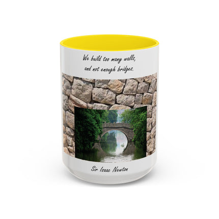 Newton Quote Accent Mug – 15oz Ceramic Cup with Stone Design
