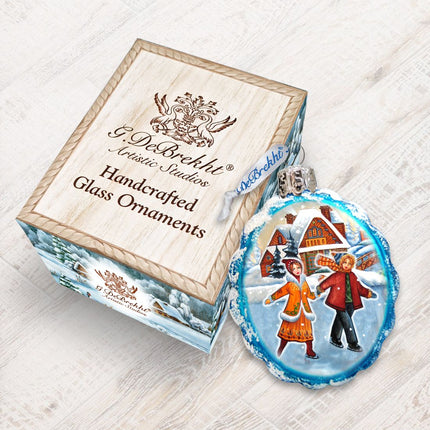 Fun Skiing Mercury Glass Ornament by G. DeBrekht - Christmas Decor - 773022-2