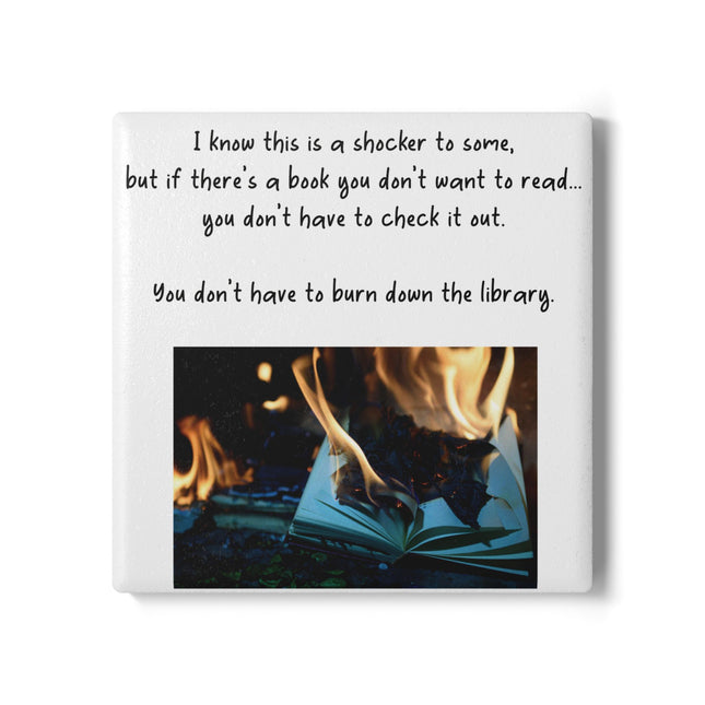 Novelty Ceramic Coaster – Book Lovers' Quote for Home Decor