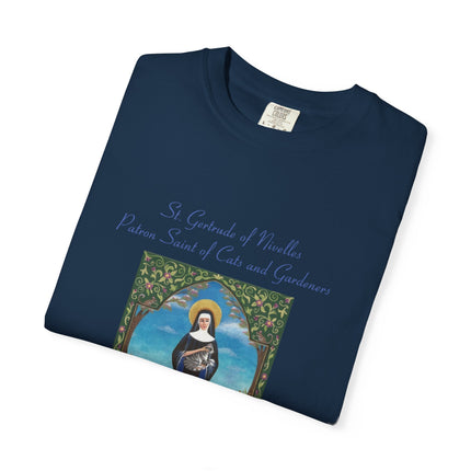 Unisex Crazy Cat Lady T-Shirt - Saint Gertrude of Nivelles Design
