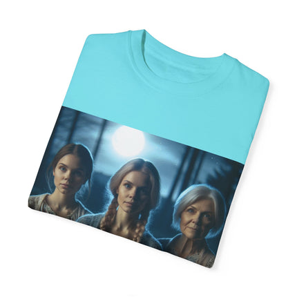 Mystical Sisterhood Tee – Garment-Dyed Shirt of Triple Goddess