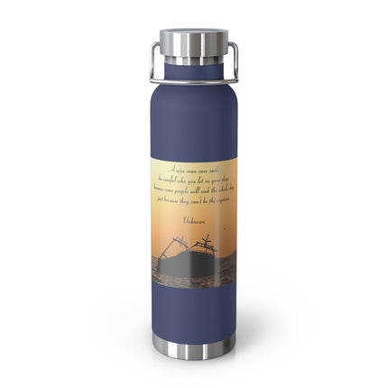 Inspirational Copper Vacuum Insulated Bottle | 22oz Travel Mug for Adventure Lovers