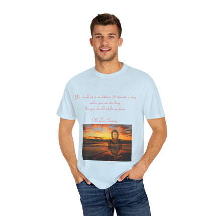 Meditation Quote Tee – Unisex Garment-Dyed Shirt for Mindfulness