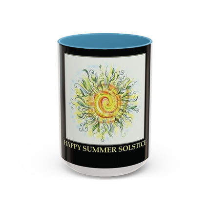 Summer Solstice Mug – 15oz Accent Ceramic Cup with Sunshine Art