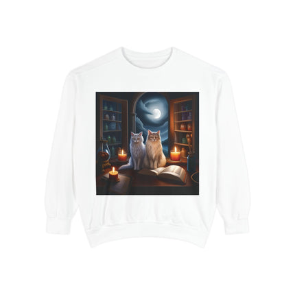 Cozy Cat Sweatshirt – Magical Workshop Design – Unisex Apparel