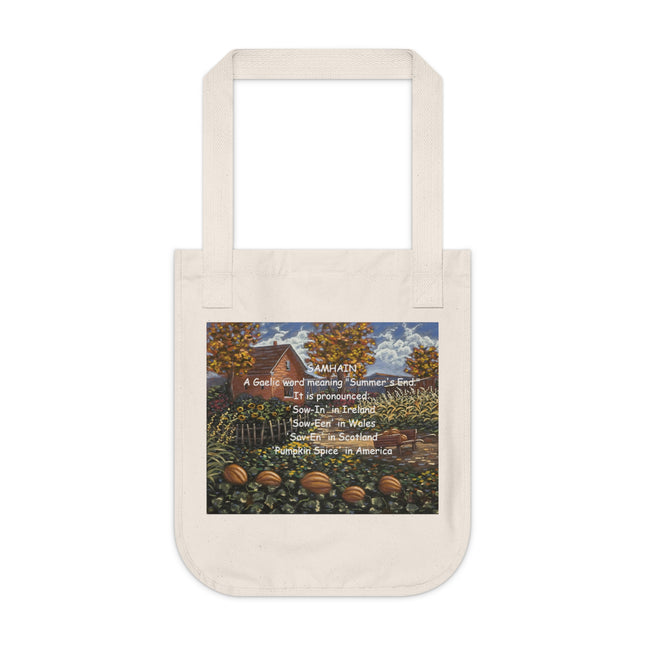 Samhain Organic Canvas Tote Bag - Eco-Friendly with Seasonal Design