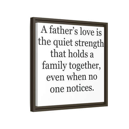 Framed Canvas Wall Art – "A Father's Love" Quote Print