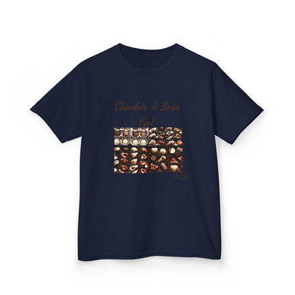 Chocolate Is Brain Fuel Kids Tee – Heavy Cotton – XS–XL
