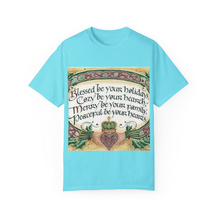Blessed Be Your Holiday Tee – Celtic-Inspired Unisex Garment-Dyed