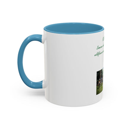 Flower Child Coffee Mug — 'Flower Child' Photo Mug with Green Script (11/15 oz)