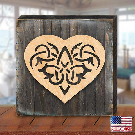 Celtic Heart Decor Art Wooden Wall Art by Celtic Art - Celtic Decor - 953166B-1