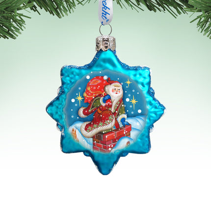 Christmas Night Mercury Glass Ornaments Set of 3 by G. DeBrekht - Christmas Santa Snowman Decor - 770103-2S3-1