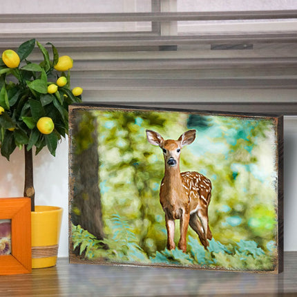 Forest Deer Art Wooden Wall Art by Nature Wonders - Nature Wildlife Decor  - 95290B-3