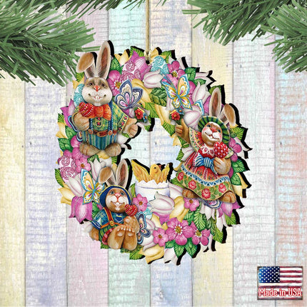 Easter Family Wreath Wooden Ornaments by G. DeBrekht - Easter Spring Decor - 8185301-3-2