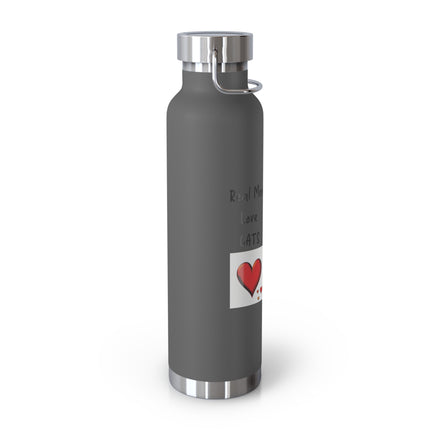 22oz Copper Thermos – Cat Dad Quote – Travel Bottle